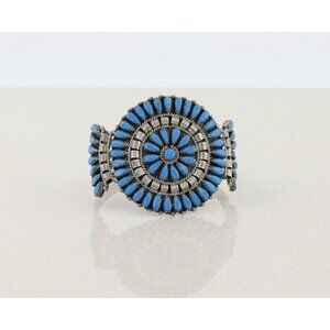 Sterling Silver Lapis Lazuli Cuff Bracelet M B Sterling 6 1/2" adjustable